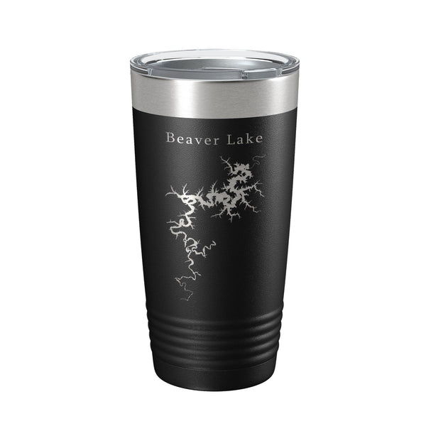 Beaver Lake Map Tumbler Travel Mug Insulated Laser Engraved Coffee Cup Arkansas 20 oz-0
