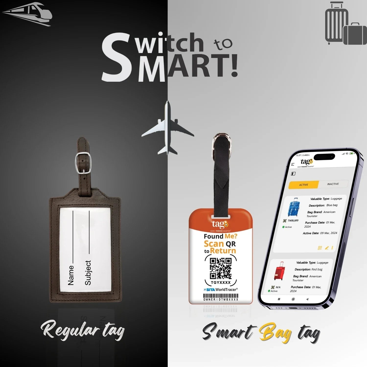 Smart Bag Security Tag - Amsterdam [Pack 2]-1