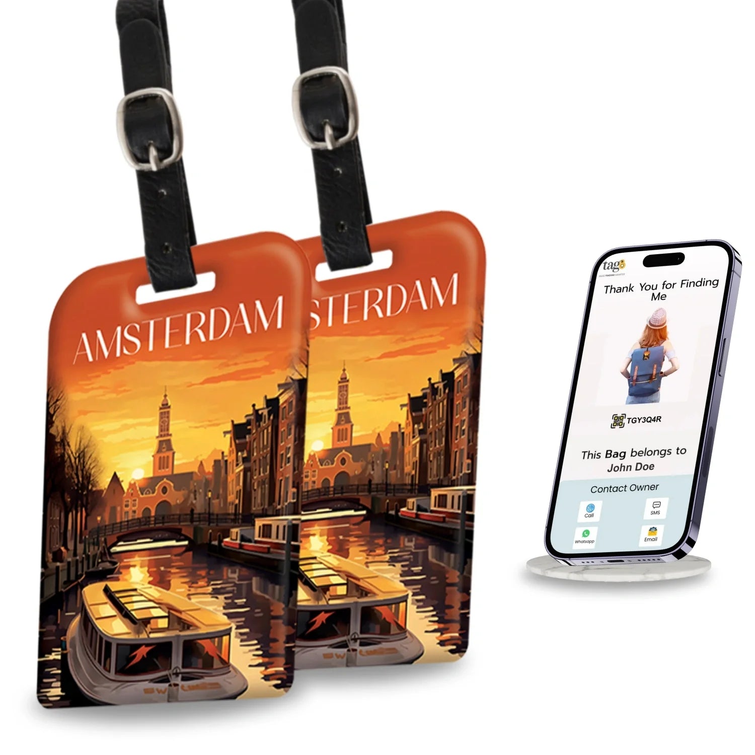 Smart Bag Security Tag - Amsterdam [Pack 2]-0