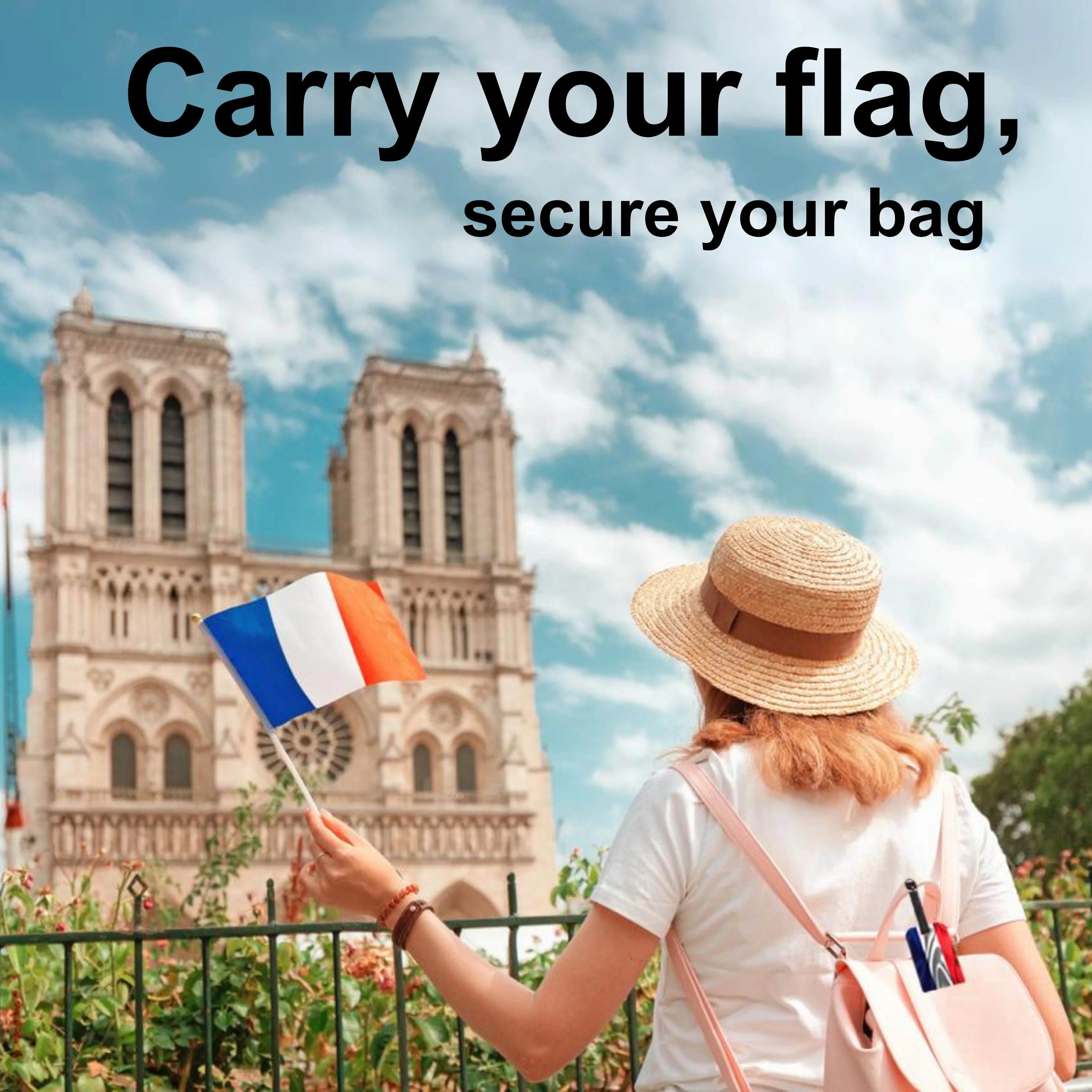 Smart Bag Security Tag - France Flag [Pack 2]-2