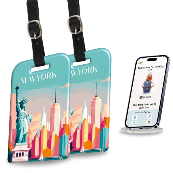Smart Bag Security Tag-New York [Pack 2]-0